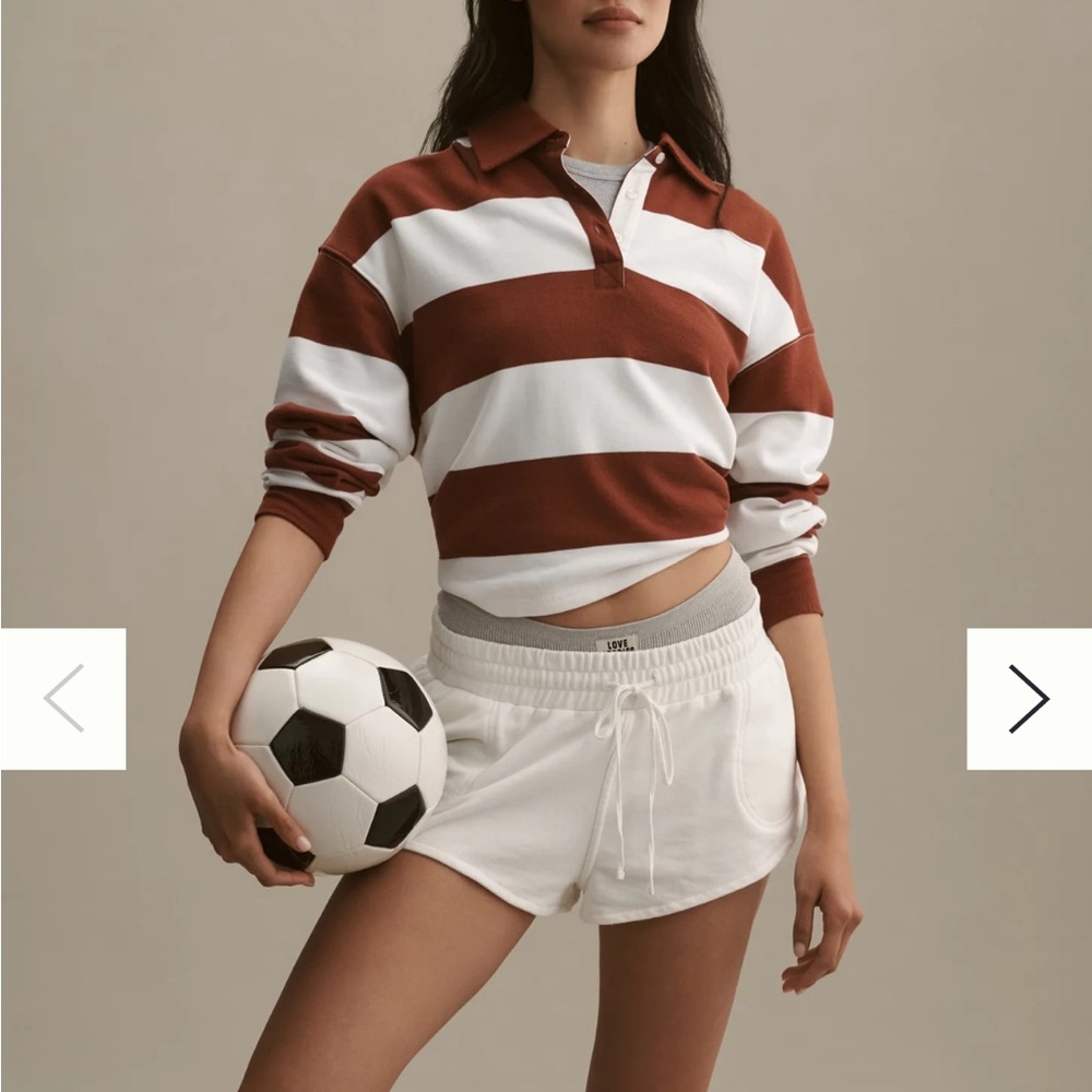 Beach Riot x Anthropologie Rocio Long-Sleeve Collared Top